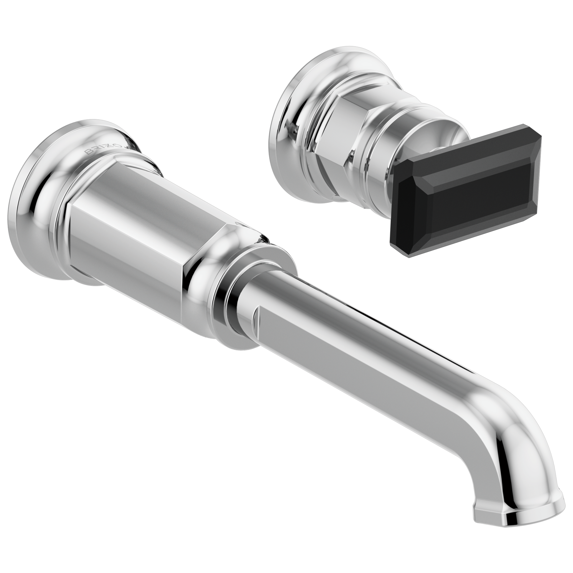 Brizo Invari Two-Hole, Single-Handle Wall Mount Lavatory Faucet - Less Handle 1.2 GPM - Complete Kit - Polished Chrome