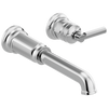 Brizo Invari Two-Hole, Single-Handle Wall Mount Lavatory Faucet - Less Handle 1.2 GPM - Complete Kit - Polished Chrome