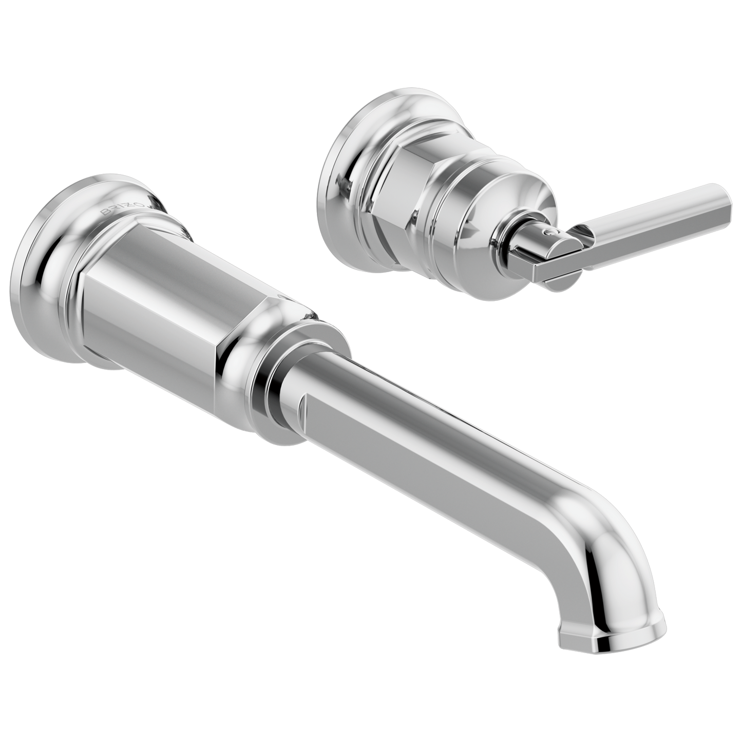 Brizo Invari Two-Hole, Single-Handle Wall Mount Lavatory Faucet - Less Handle 1.2 GPM - Complete Kit - Polished Chrome