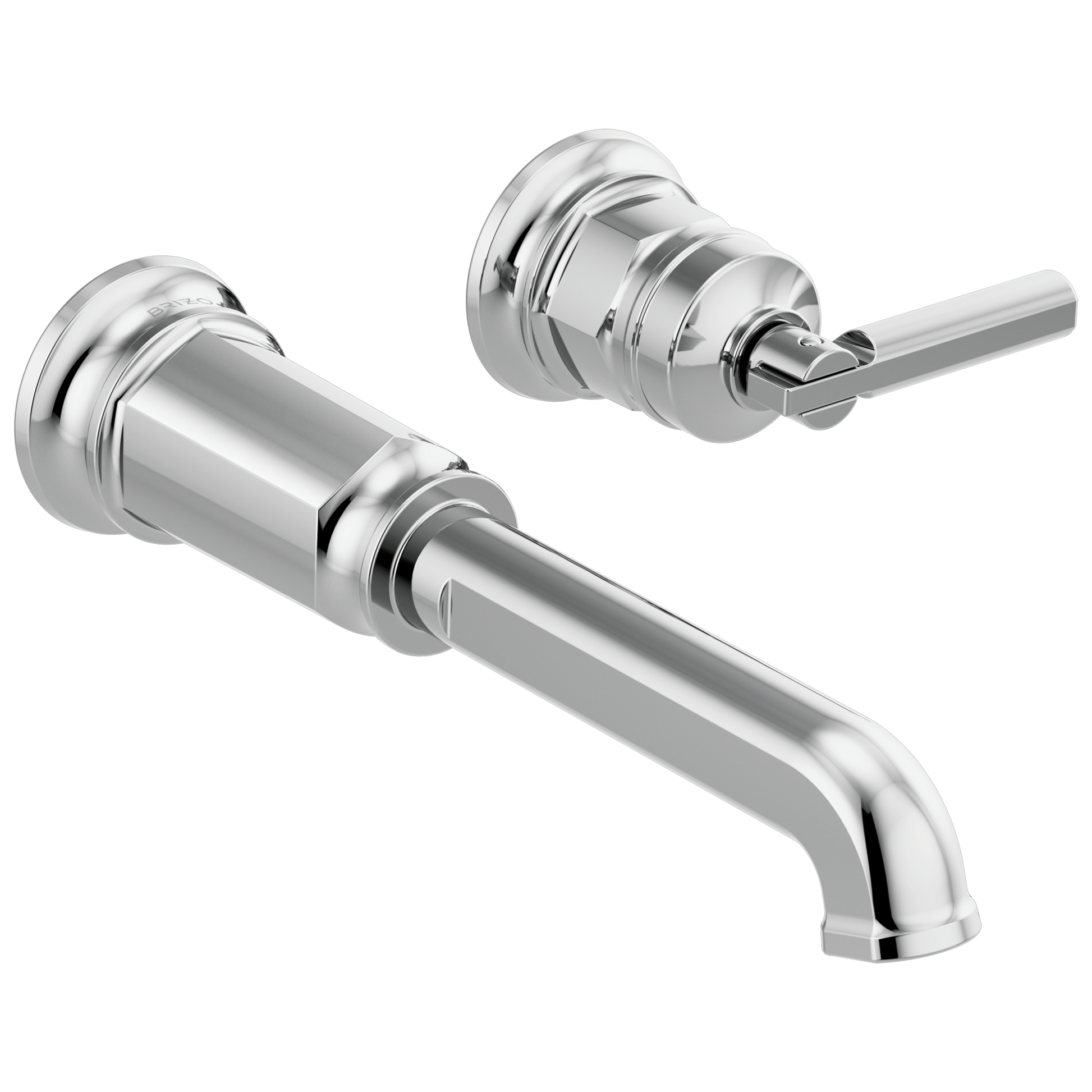 Brizo Invari Two-Hole, Single-Handle Wall Mount Lavatory Faucet - Less Handle 1.2 GPM - Complete Kit - Polished Chrome