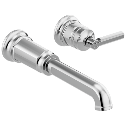 Brizo Invari Two-Hole, Single-Handle Wall Mount Lavatory Faucet - Less Handle 1.2 GPM - Complete Kit - Polished Chrome