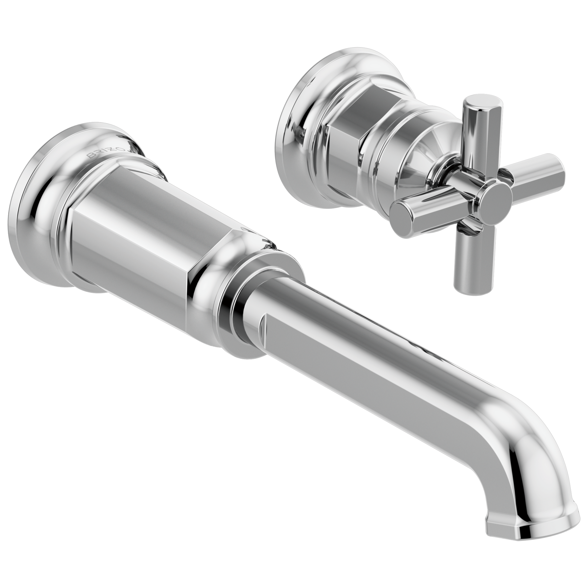 Brizo Invari Two-Hole, Single-Handle Wall Mount Lavatory Faucet - Less Handle 1.2 GPM - Complete Kit - Polished Chrome
