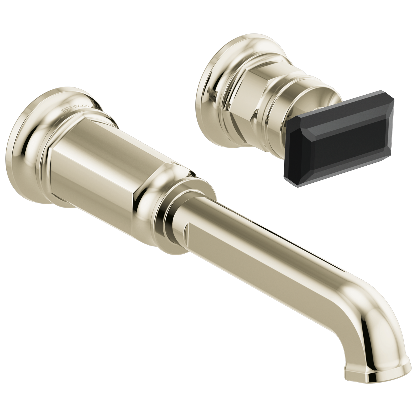 Brizo Invari Two-Hole, Single-Handle Wall Mount Lavatory Faucet - Less Handle 1.2 GPM - Complete Kit - Brilliance® Polished Nickel