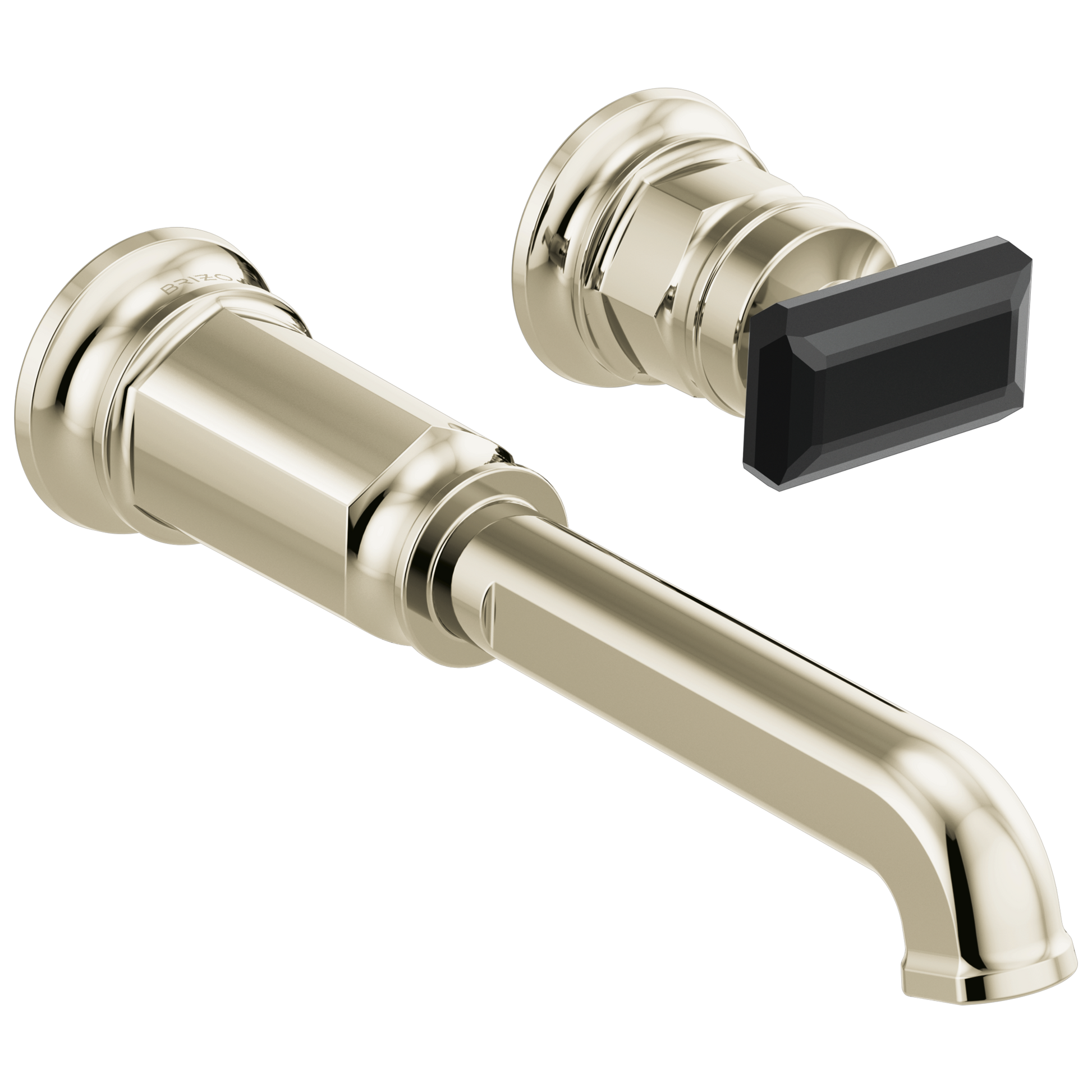 Brizo Invari Two-Hole, Single-Handle Wall Mount Lavatory Faucet - Less Handle 1.2 GPM - Complete Kit - Brilliance® Polished Nickel