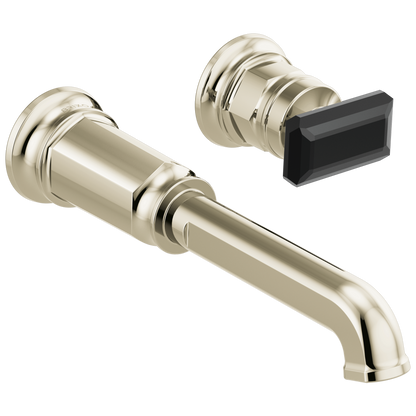 Brizo Invari Two-Hole, Single-Handle Wall Mount Lavatory Faucet - Less Handle 1.2 GPM - Complete Kit - Brilliance® Polished Nickel