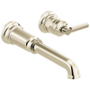 Brizo Invari Two-Hole, Single-Handle Wall Mount Lavatory Faucet - Less Handle 1.2 GPM - Complete Kit - Brilliance® Polished Nickel