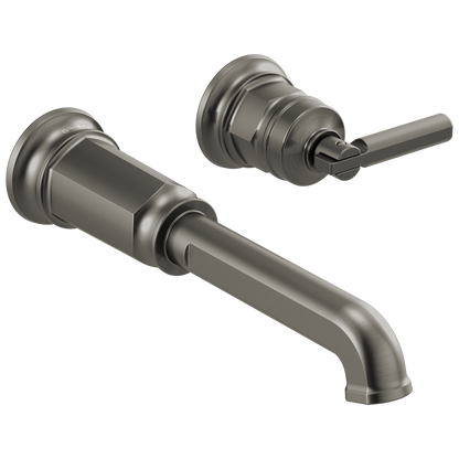 Brizo Invari Two-Hole, Single-Handle Wall Mount Lavatory Faucet - Less Handle 1.2 GPM - Complete Kit - Brilliance® Luxe Steel®