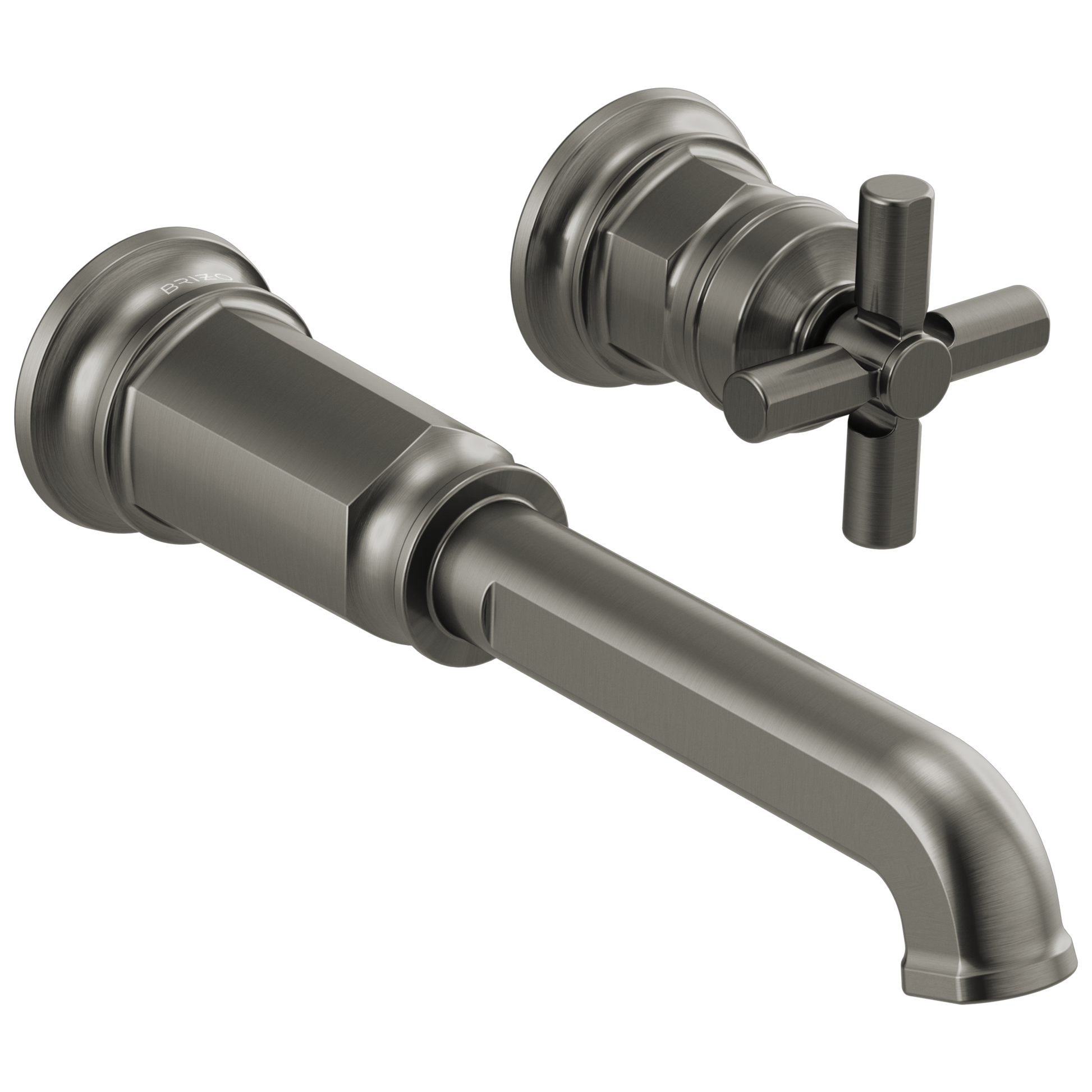 Brizo Invari Two-Hole, Single-Handle Wall Mount Lavatory Faucet - Less Handle 1.2 GPM - Complete Kit - Brilliance® Luxe Steel®