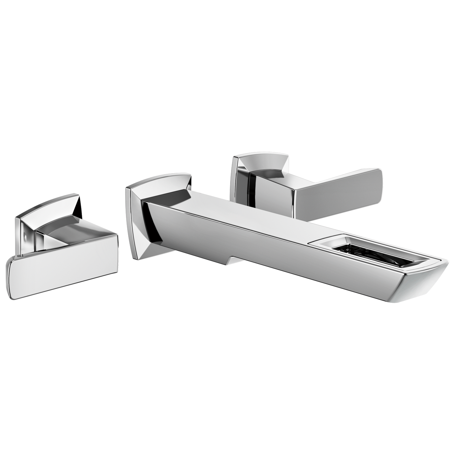 Brizo Two Handle Wall Mount Lavatory Faucet With Open Flow Spout 12 Gpm