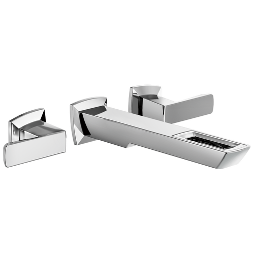 Brizo Two Handle Wall Mount Lavatory Faucet With Open Flow Spout 12 Gpm