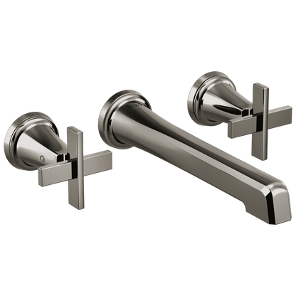 Brizo Levoir Two-Handle Wall Mount Lavatory Faucet - Less Handles 1.2 GPM - Complete Kit - Brilliance® Black Onyx