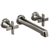 Brizo Levoir Two-Handle Wall Mount Lavatory Faucet - Less Handles 1.5 GPM - Complete Kit - Brilliance® Luxe Steel®