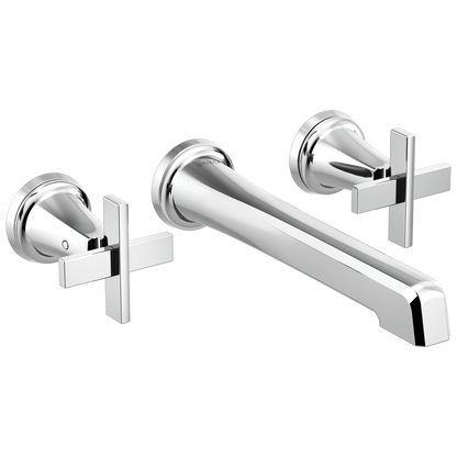 Brizo Levoir Two-Handle Wall Mount Lavatory Faucet - Less Handles 1.5 GPM - Complete Kit - Brilliance® Luxe Steel®