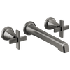 Brizo Levoir Two-Handle Wall Mount Lavatory Faucet - Less Handles 1.2 GPM - Complete Kit - Brilliance® Luxe Steel®