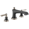 Brizo Rook Roman Tub Faucet - Less Handles - Complete Kit - Matte Black / Brilliance® Luxe Nickel®