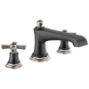 Brizo Rook Roman Tub Faucet - Less Handles - Complete Kit - Matte Black / Brilliance® Luxe Nickel®