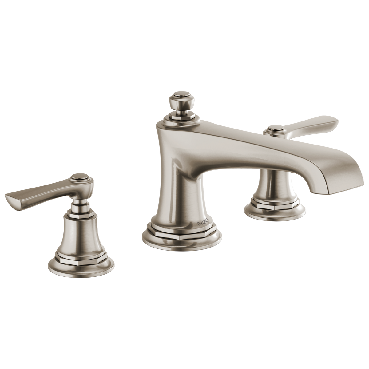 Brizo Rook Roman Tub Faucet - Less Handles - Complete Kit - Brilliance® Luxe Nickel®