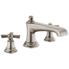 Brizo Rook Roman Tub Faucet - Less Handles - Complete Kit - Brilliance® Luxe Nickel®