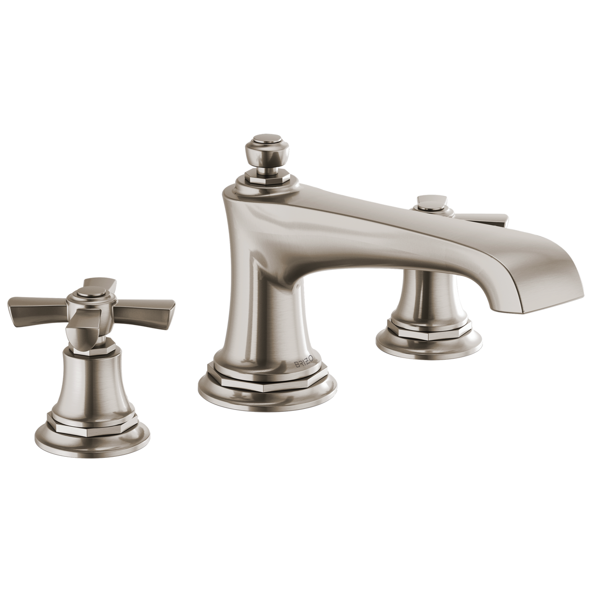 Brizo Rook Roman Tub Faucet - Less Handles - Complete Kit - Brilliance® Luxe Nickel®