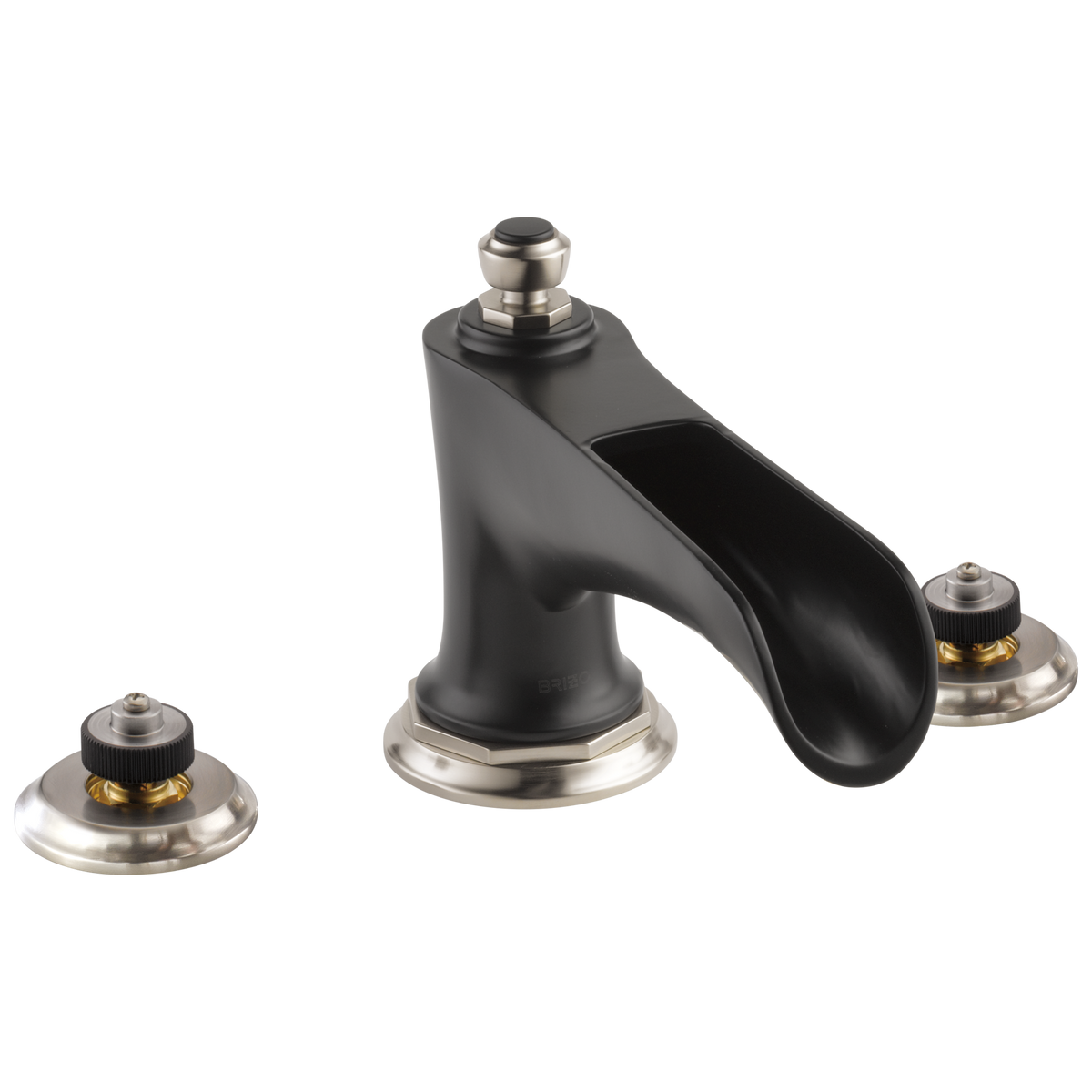 Rook Roman Tub with Channel Spout - Less Handles - Matte Black / Brilliance® Luxe Nickel®