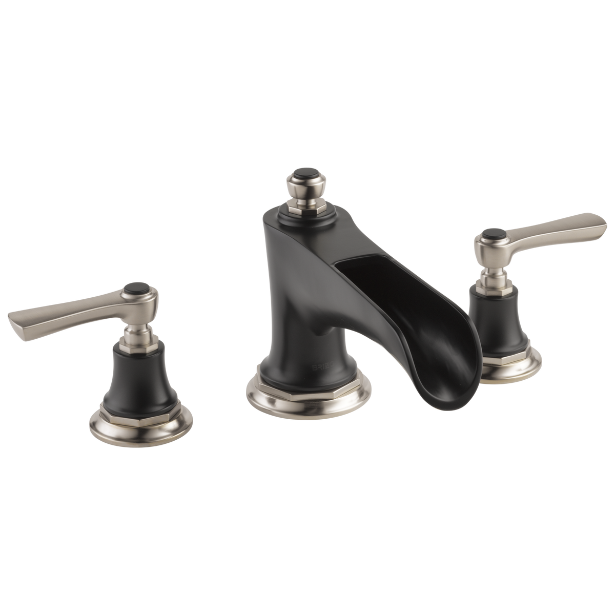 Brizo Rook Roman Tub with Channel Spout - Less Handles - Complete Kit - Matte Black / Brilliance® Luxe Nickel®