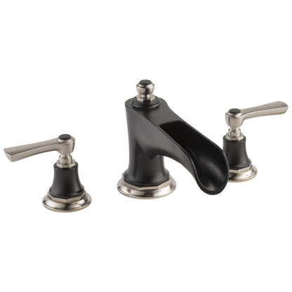 Brizo Rook Roman Tub with Channel Spout - Less Handles - Complete Kit - Matte Black / Brilliance® Luxe Nickel®