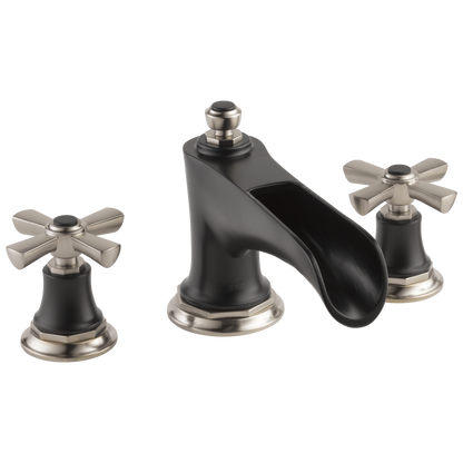 Brizo Rook Roman Tub with Channel Spout - Less Handles - Complete Kit - Matte Black / Brilliance® Luxe Nickel®