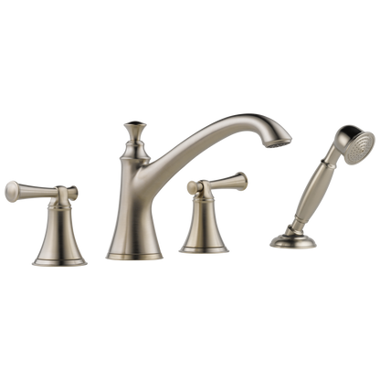 Brizo Baliza Roman Tub Trim with Hand Shower - Less Handles - Complete Kit - Brilliance® Brushed Nickel