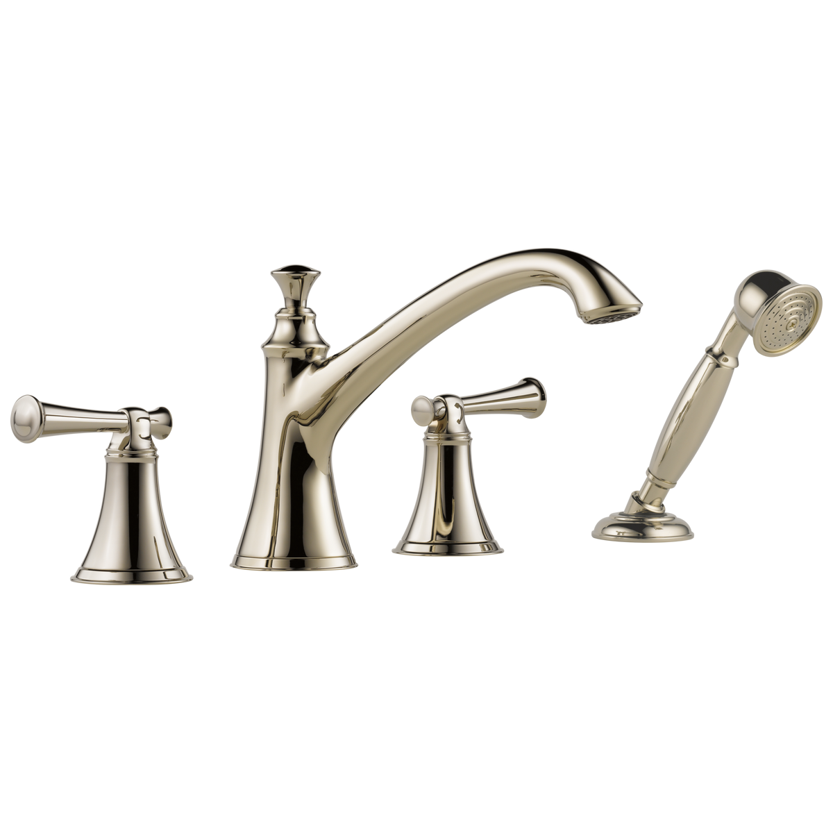 Brizo Baliza Roman Tub Trim with Hand Shower - Less Handles - Complete Kit - Brilliance® Polished Nickel