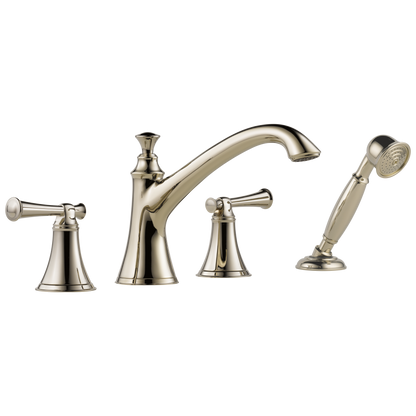 Brizo Baliza Roman Tub Trim with Hand Shower - Less Handles - Complete Kit - Brilliance® Polished Nickel
