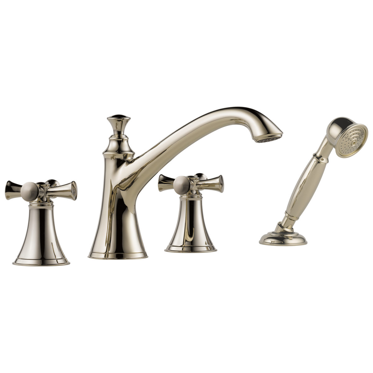 Brizo Baliza Roman Tub Trim with Hand Shower - Less Handles - Complete Kit - Brilliance® Polished Nickel