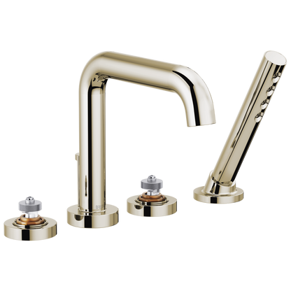 Litze Roman Tub with Handshower - Less Handles - Brilliance® Polished Nickel