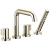 Brizo Litze Roman Tub with Handshower - Less Handles - Complete Kit - Brilliance® Polished Nickel