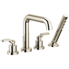 Brizo Litze Roman Tub with Handshower - Less Handles - Complete Kit - Brilliance® Polished Nickel