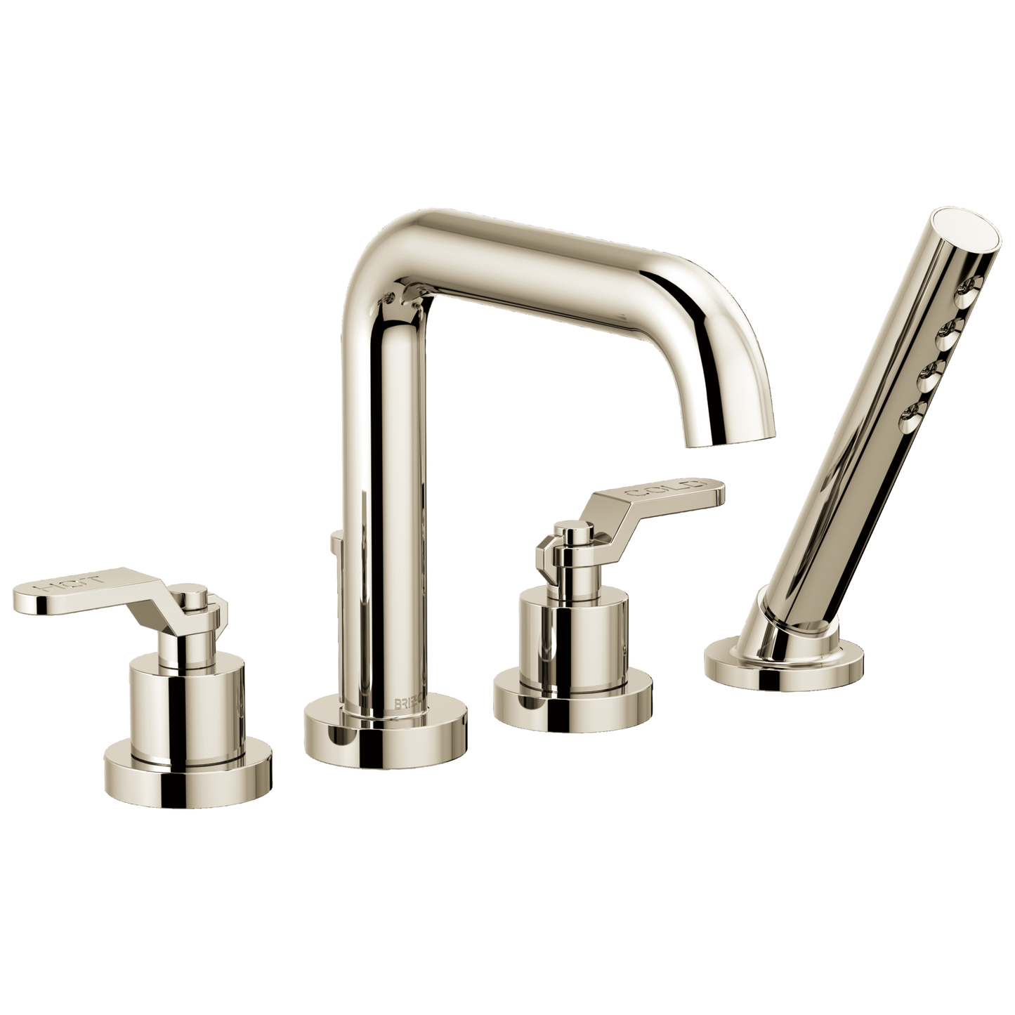 Brizo Litze Roman Tub with Handshower - Less Handles - Complete Kit - Brilliance® Polished Nickel