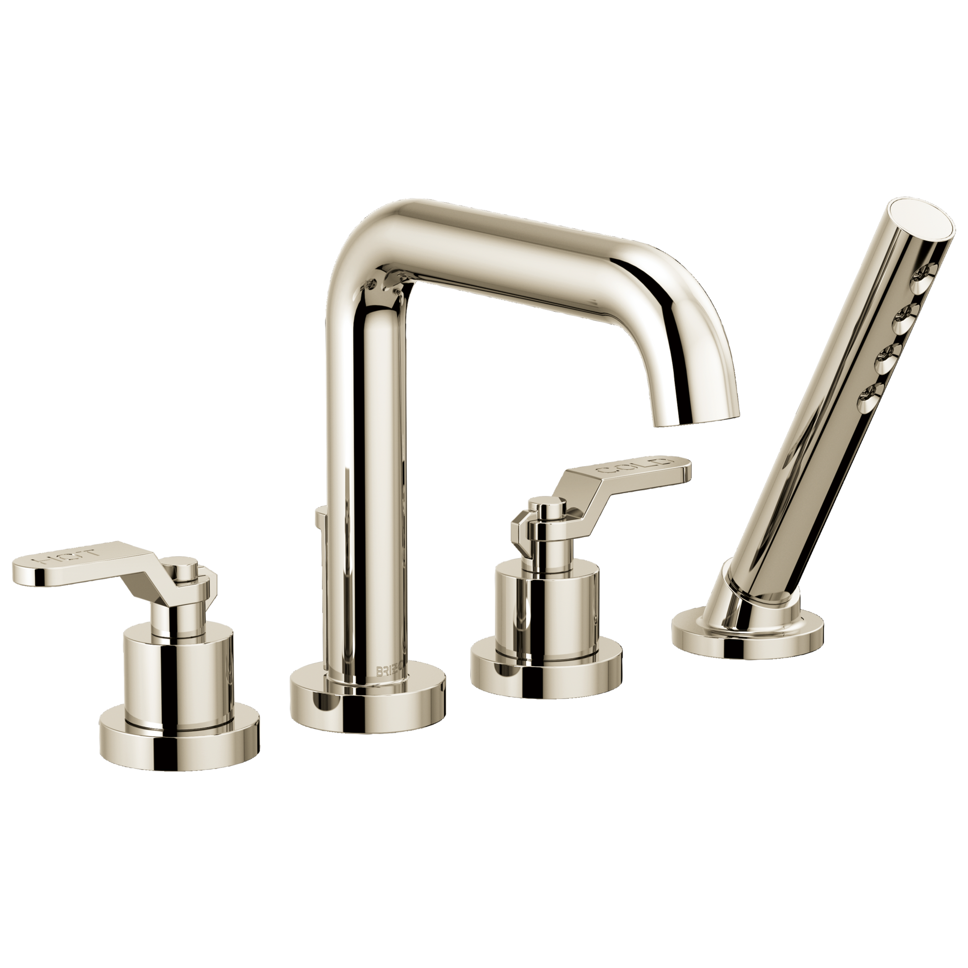 Brizo Litze Roman Tub with Handshower - Less Handles - Complete Kit - Brilliance® Polished Nickel