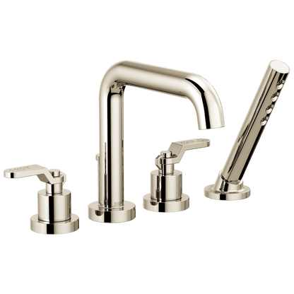 Brizo Litze Roman Tub with Handshower - Less Handles - Complete Kit - Brilliance® Polished Nickel