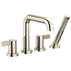 Brizo Litze Roman Tub with Handshower - Less Handles - Complete Kit - Brilliance® Polished Nickel