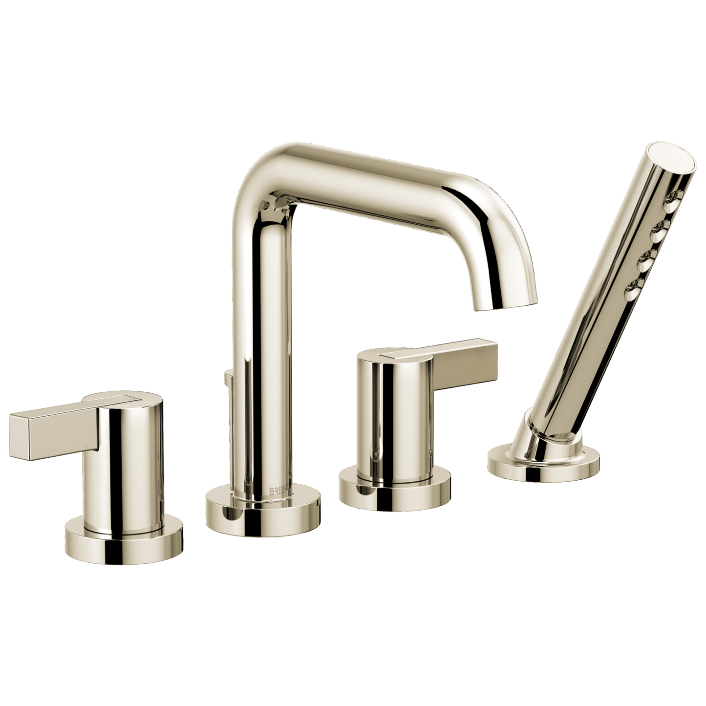 Brizo Litze Roman Tub with Handshower - Less Handles - Complete Kit - Brilliance® Polished Nickel