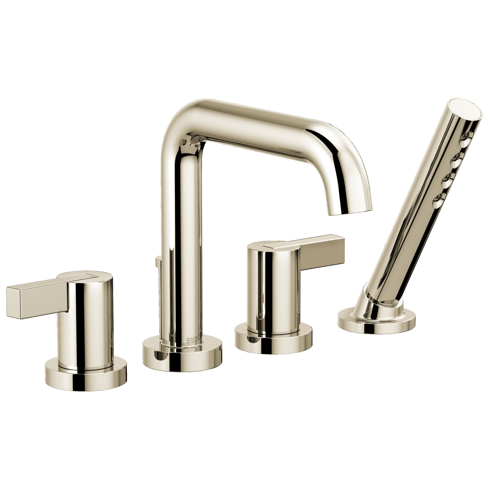 Brizo Litze Roman Tub with Handshower - Less Handles - Complete Kit - Brilliance® Polished Nickel