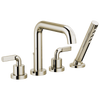 Brizo Litze Roman Tub with Handshower - Less Handles - Complete Kit - Brilliance® Polished Nickel