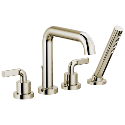 Brizo Litze Roman Tub with Handshower - Less Handles - Complete Kit - Brilliance® Polished Nickel