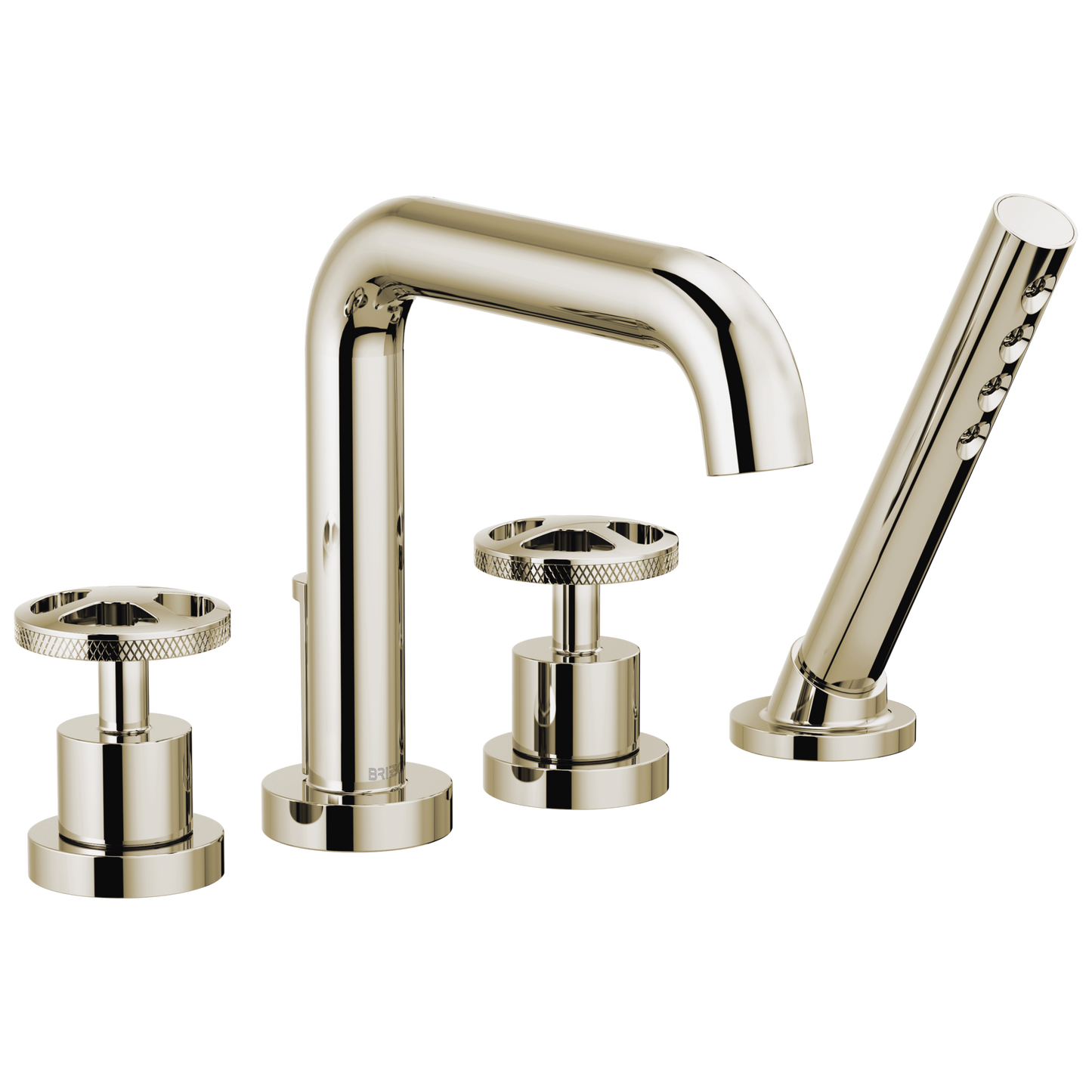 Brizo Litze Roman Tub with Handshower - Less Handles - Complete Kit - Brilliance® Polished Nickel
