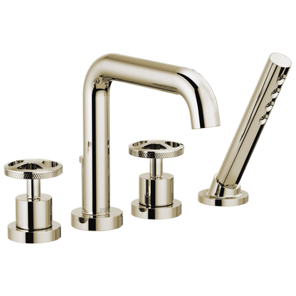 Brizo Litze Roman Tub with Handshower - Less Handles - Complete Kit - Brilliance® Polished Nickel