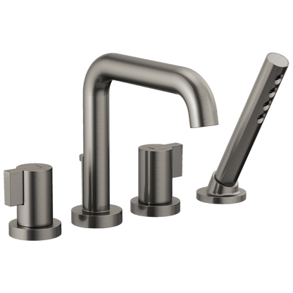 Brizo Litze Roman Tub with Handshower - Less Handles - Complete Kit - Brilliance® Luxe Steel®