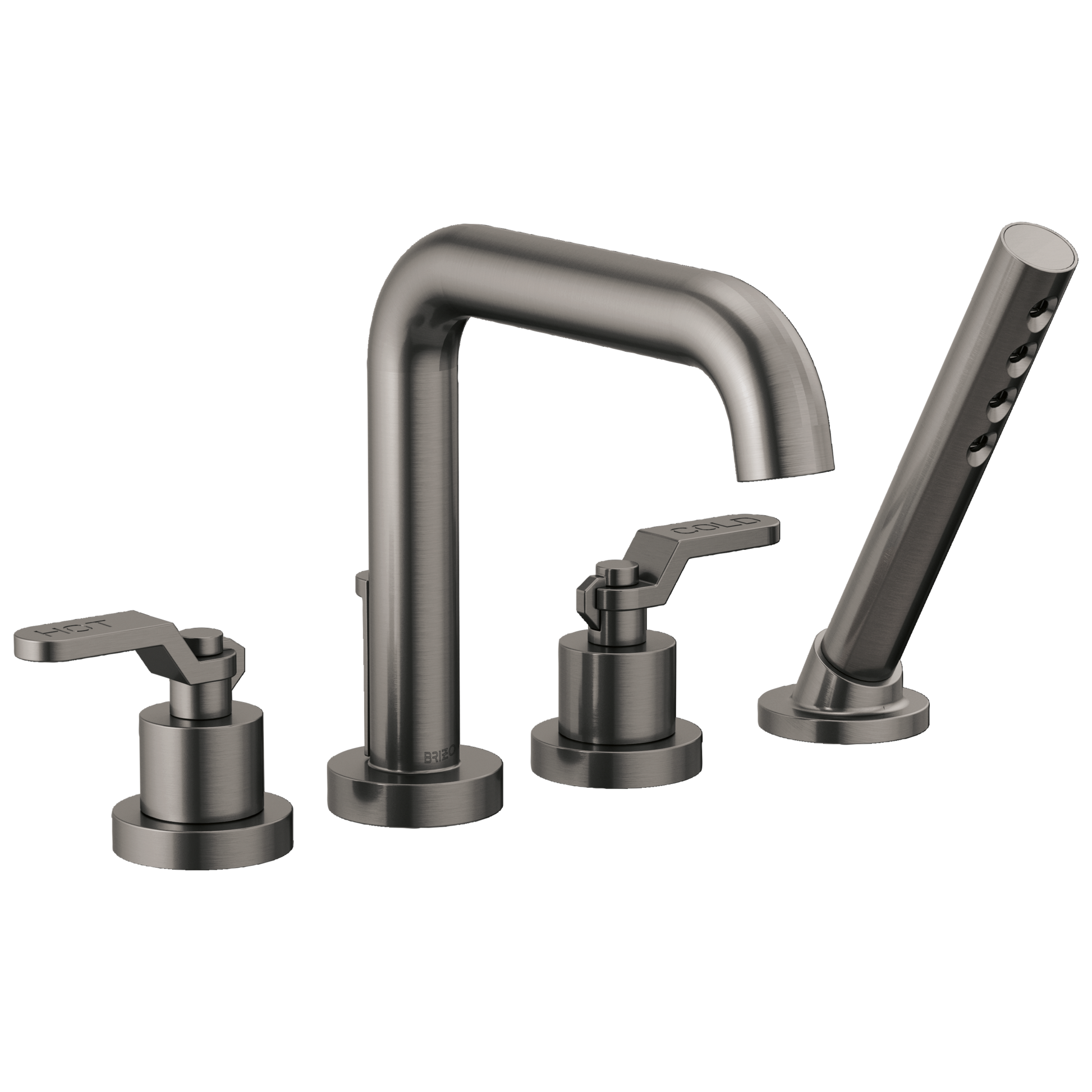 Brizo Litze Roman Tub with Handshower - Less Handles - Complete Kit - Brilliance® Luxe Steel®