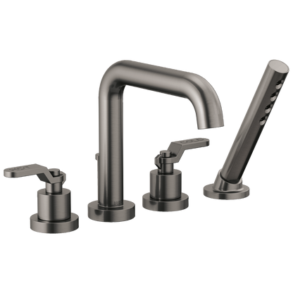 Brizo Litze Roman Tub with Handshower - Less Handles - Complete Kit - Brilliance® Luxe Steel®