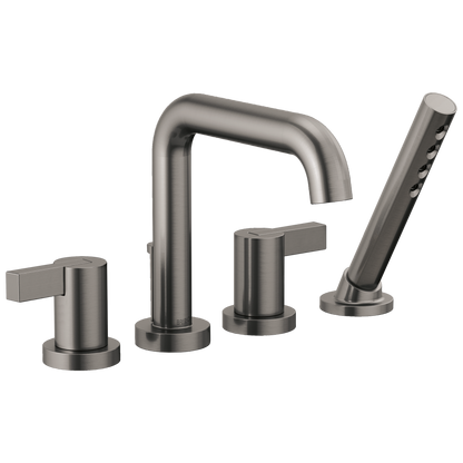 Brizo Litze Roman Tub with Handshower - Less Handles - Complete Kit - Brilliance® Luxe Steel®