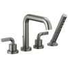 Brizo Litze Roman Tub with Handshower - Less Handles - Complete Kit - Brilliance® Luxe Steel®