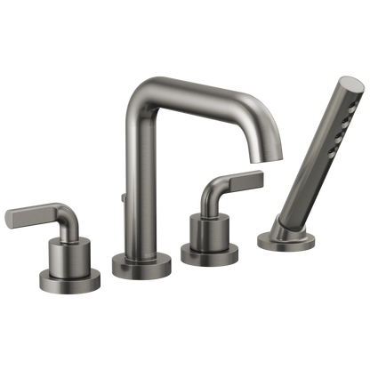 Brizo Litze Roman Tub with Handshower - Less Handles - Complete Kit - Brilliance® Luxe Steel®
